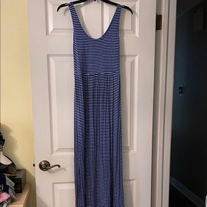 Striped Blue & White Maxi Dress